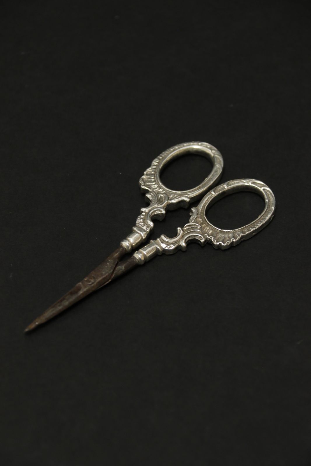 Antique Mid 19th C Silver Scissors And Sheath photo 195.0