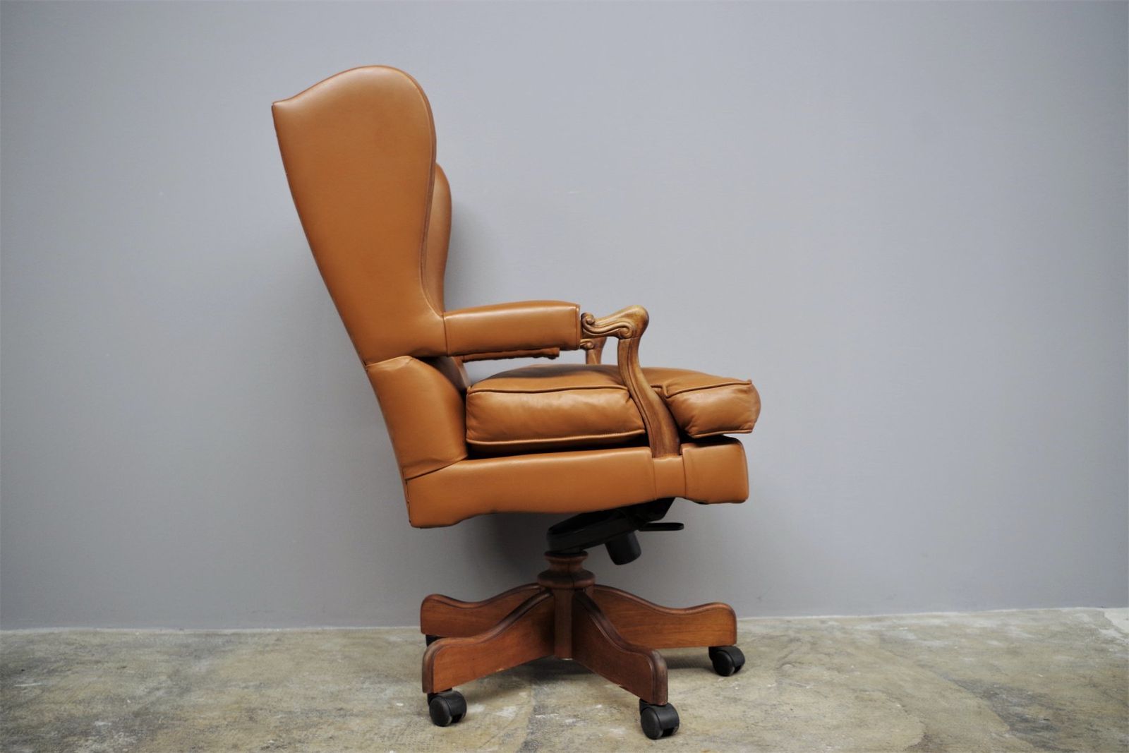 Leather Office Reclining And Height Adjustable Chair From Fior, 1980s photo for sale