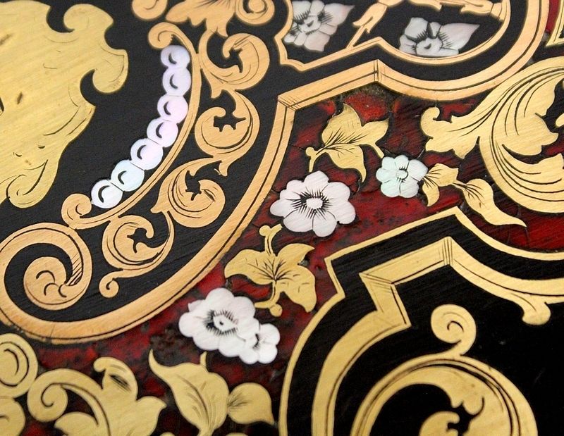 photo furniture Travel Writing Case In Blackened Wood And Inlays, Napoleon III Period, Mid 19th Century