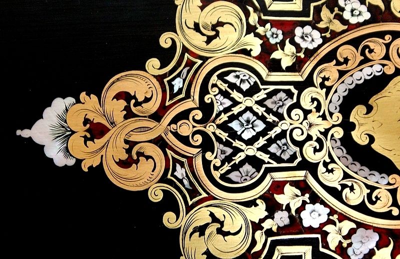 Furniture Travel Writing Case In Blackened Wood And Inlays, Napoleon III Period, Mid 19th Century photo