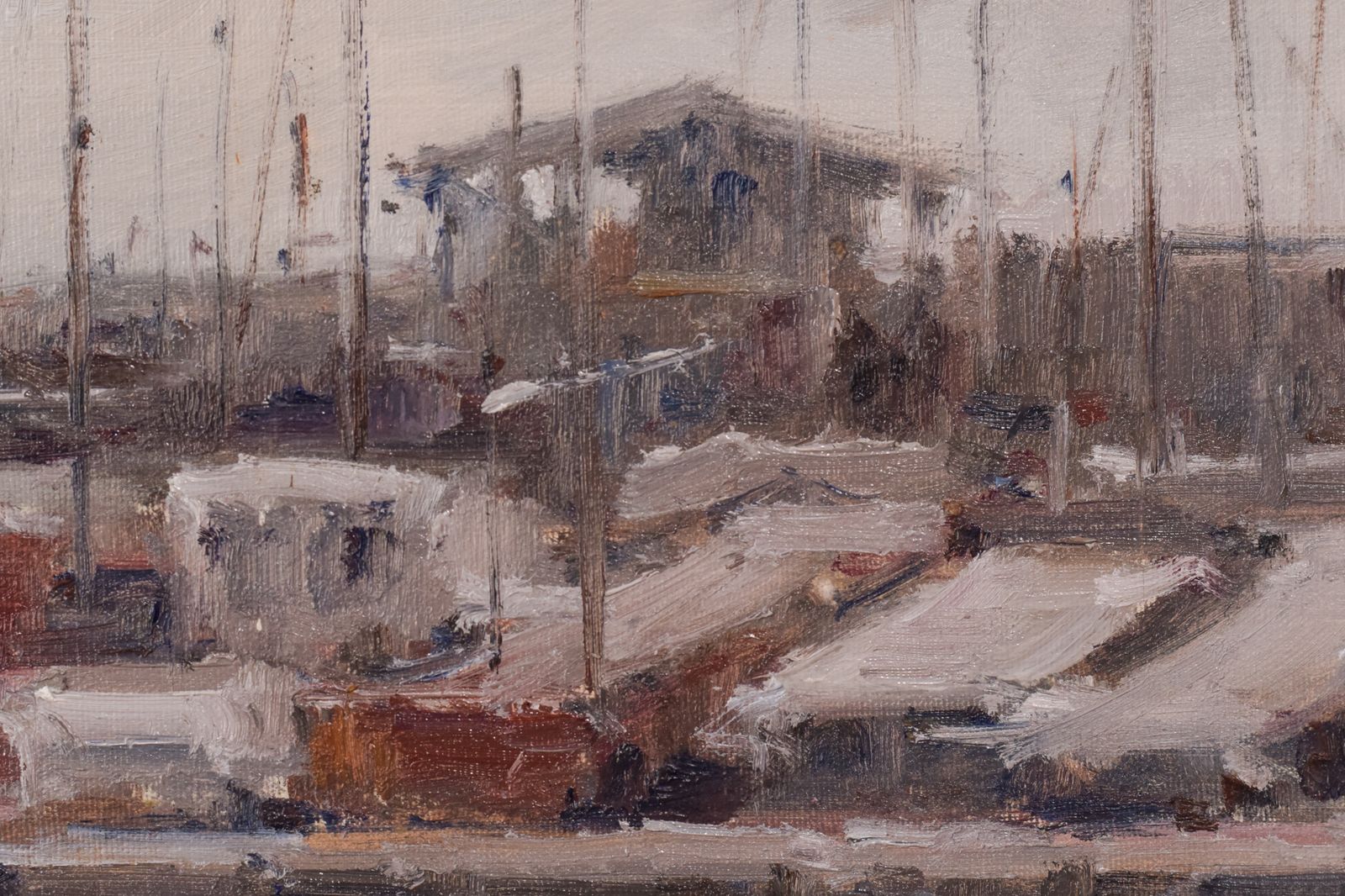 Post Impressionistisch Havenlandschap Met Vissersbootjes photo vinterior