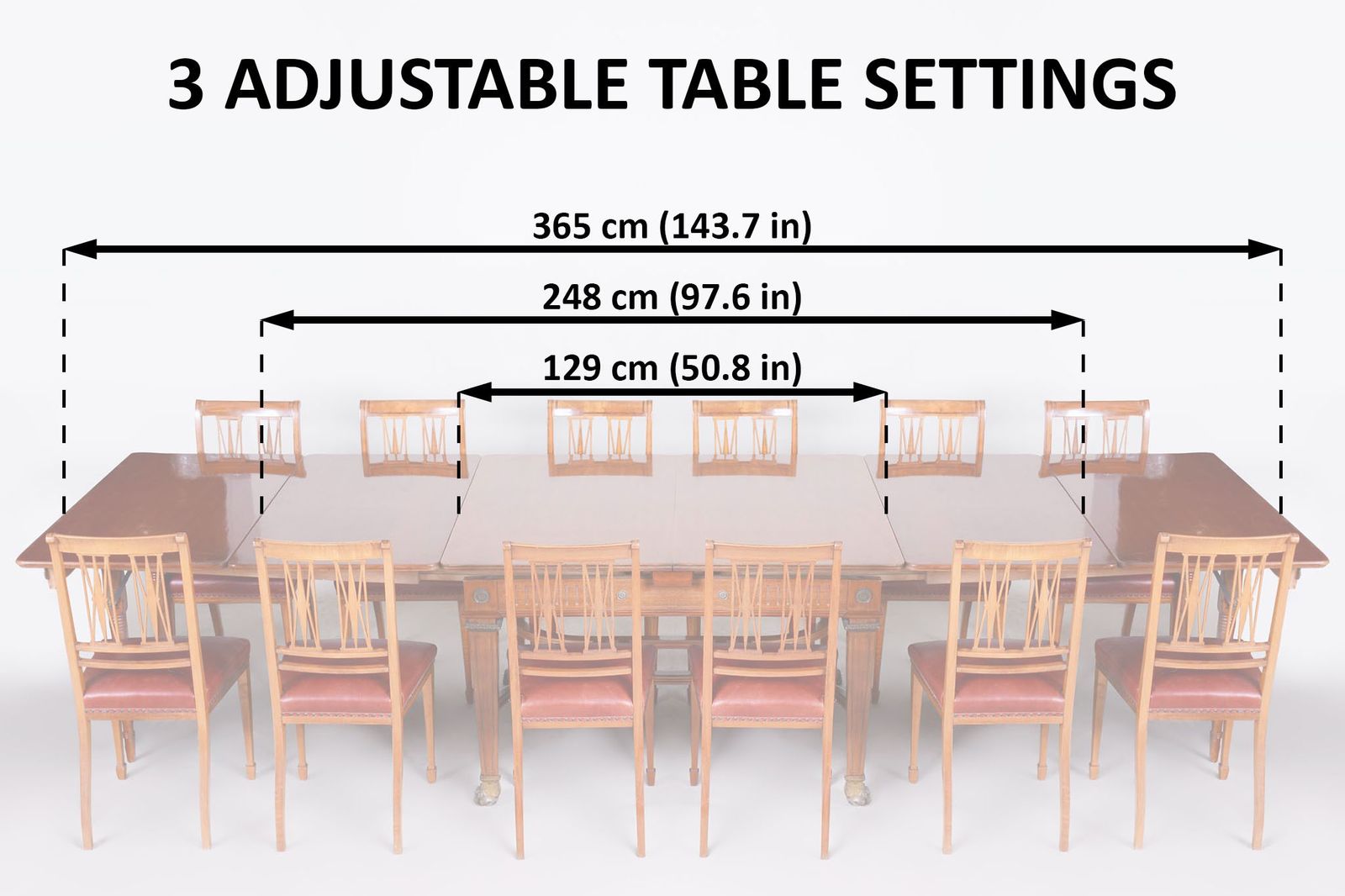 19th Century Extendable Table, Made In France, Fully Restored Mahogany. Empire photo vintage