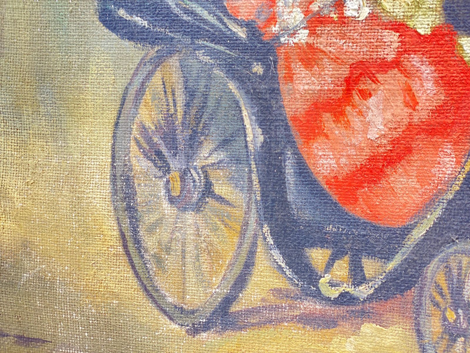 Original Oil Painting, A Couple In A Horse Team By French Painter Bousquet photo 838.0