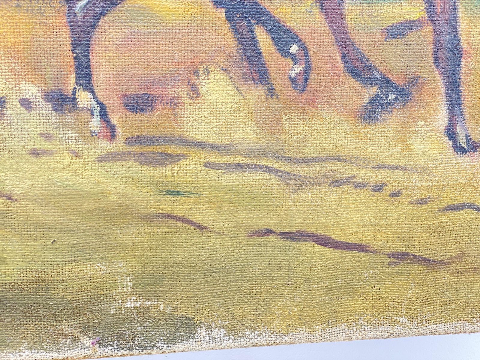 Art Original Oil Painting, A Couple In A Horse Team By French Painter Bousquet photo