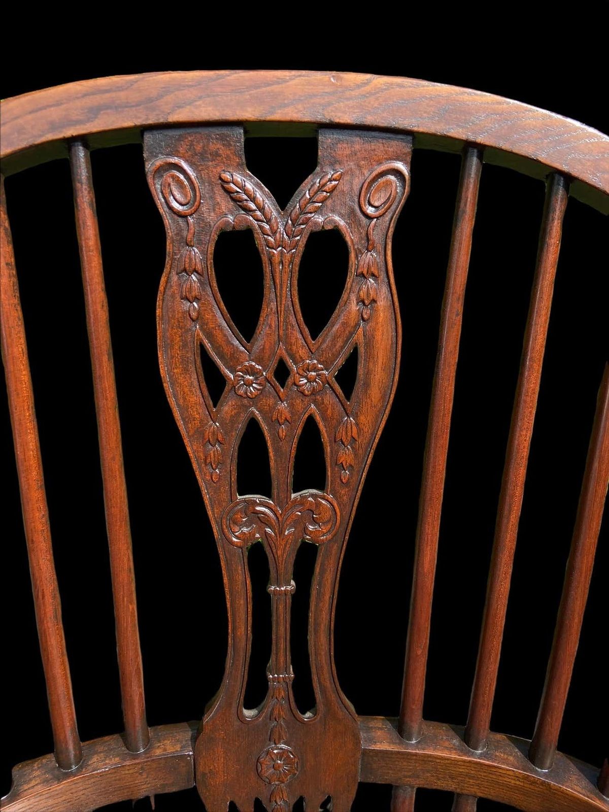 George III Style Carved Mahogany Windsor Armchair In The Hepplewhite Style photo for sale