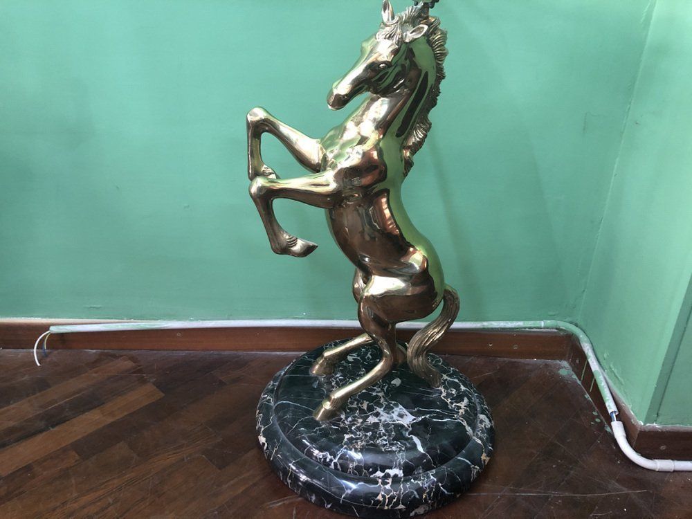 Hollywood Regency Console In Brass, Glass And Marble photo vinterior