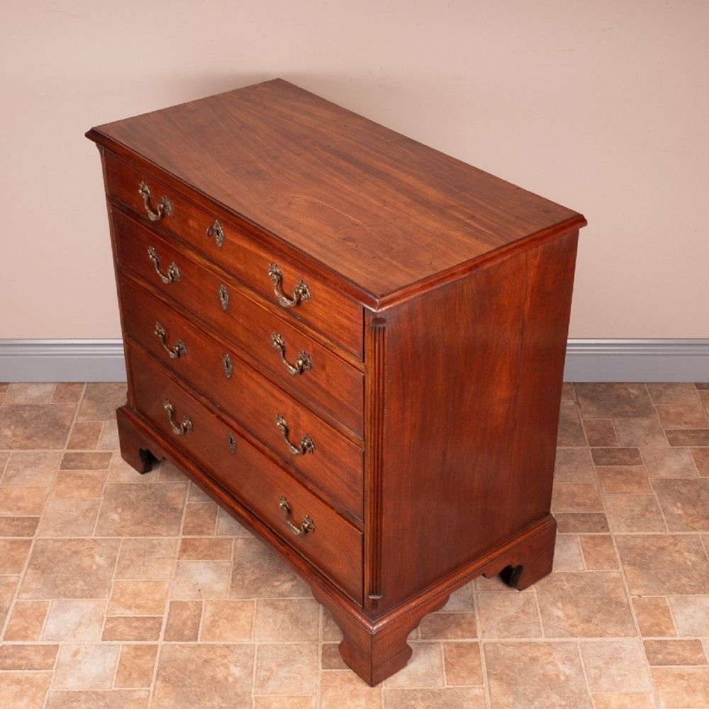 Furniture Small 19thc Mahogany Chest Of Drawers photo
