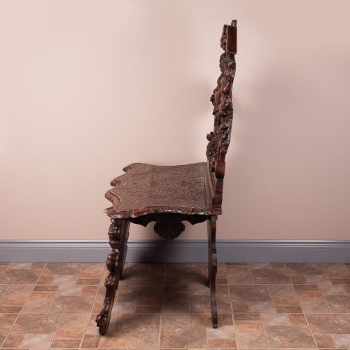 Italian Renaissance Revival Walnut Hall Bench photo Furniture
