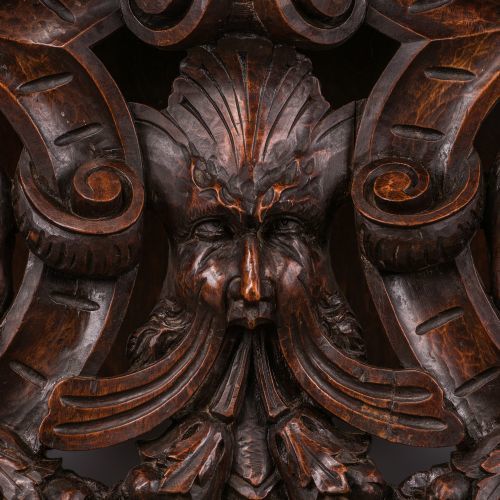 Furniture Italian Renaissance Revival Walnut Hall Bench photo