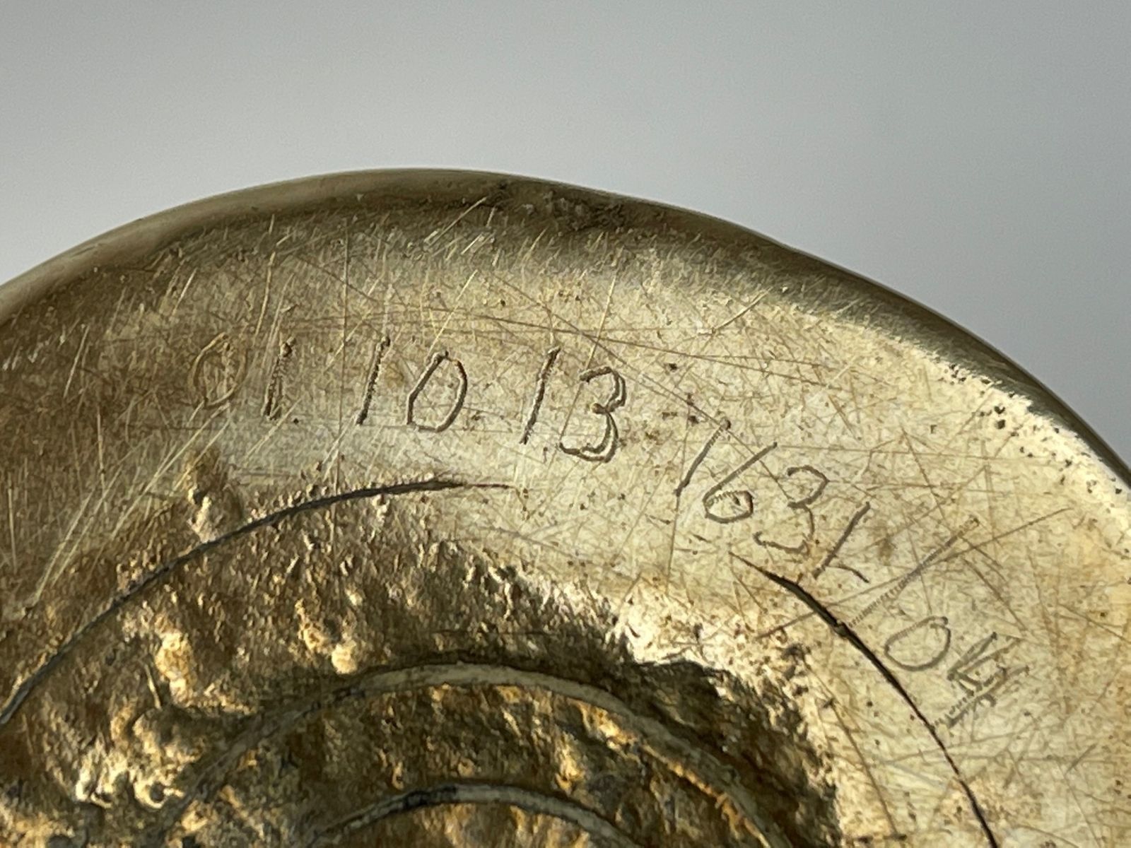 Antique Brass Mortar With Pistil, Stamped, 10 Centimeters High With 19.80 Cm Pistil photo for sale