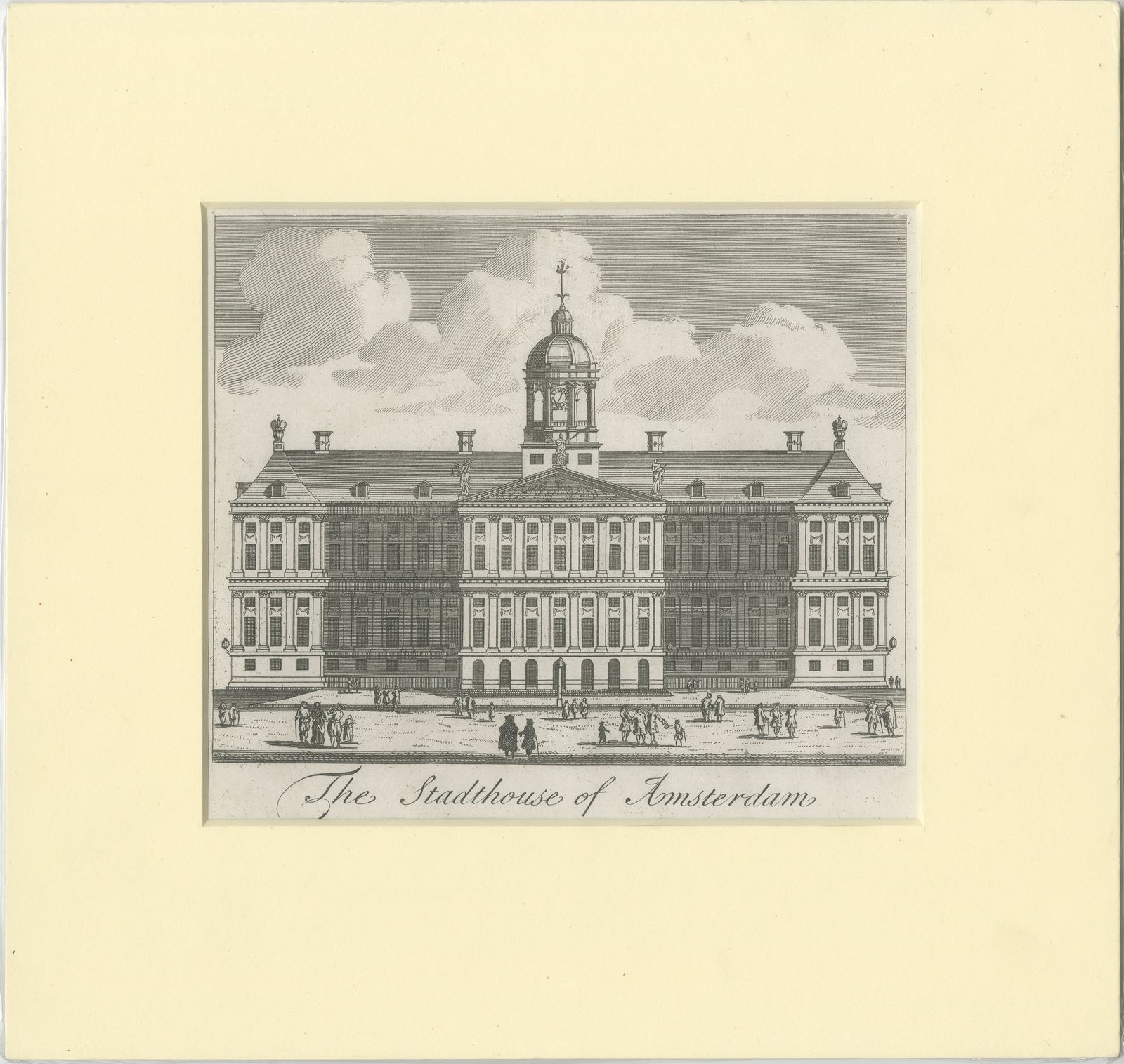 Antique Print Of The City Hall Of Amsterdam By Salmon (1739)