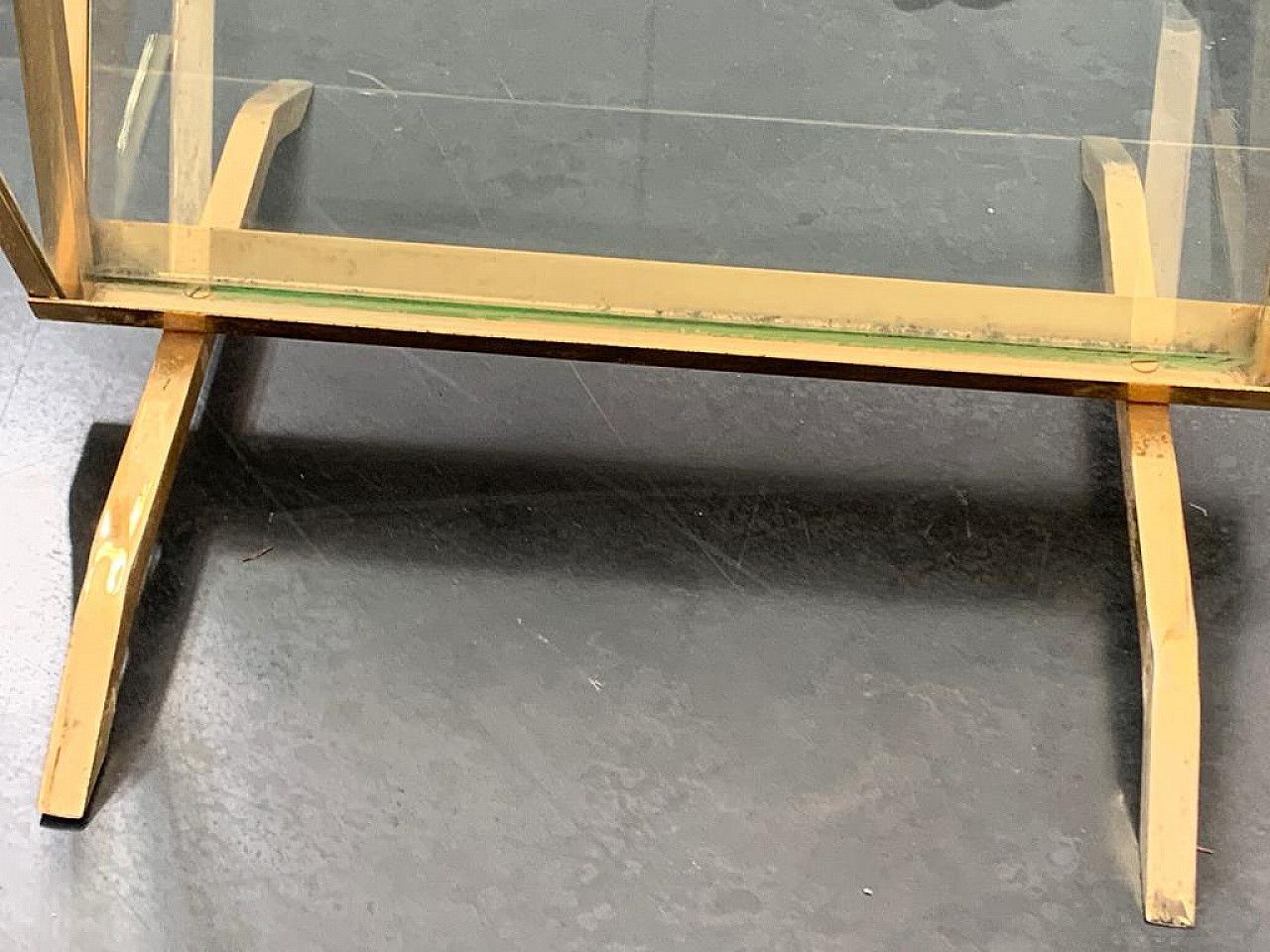 Brass And Glass Magazine Rack, 1960s photo Home Decor