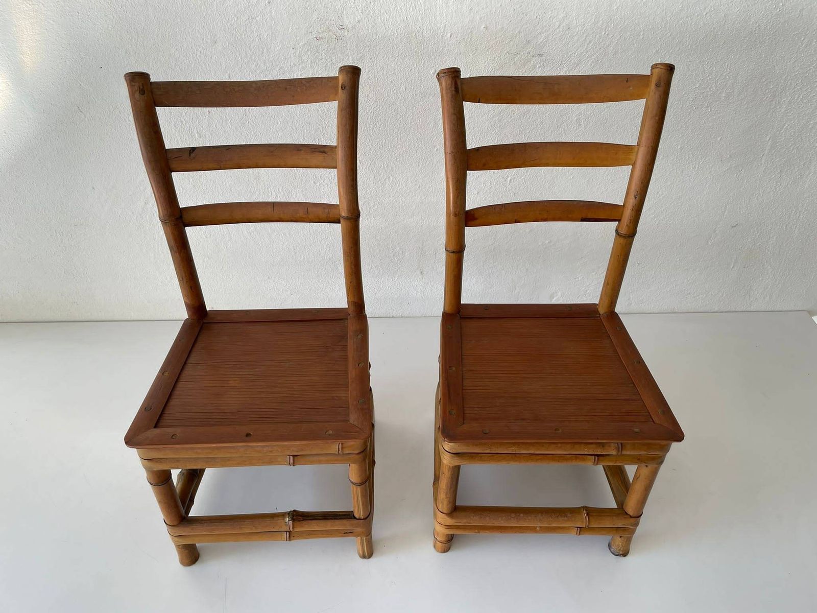 Pair Of Bamboo Kids' Chairs, 1960s
