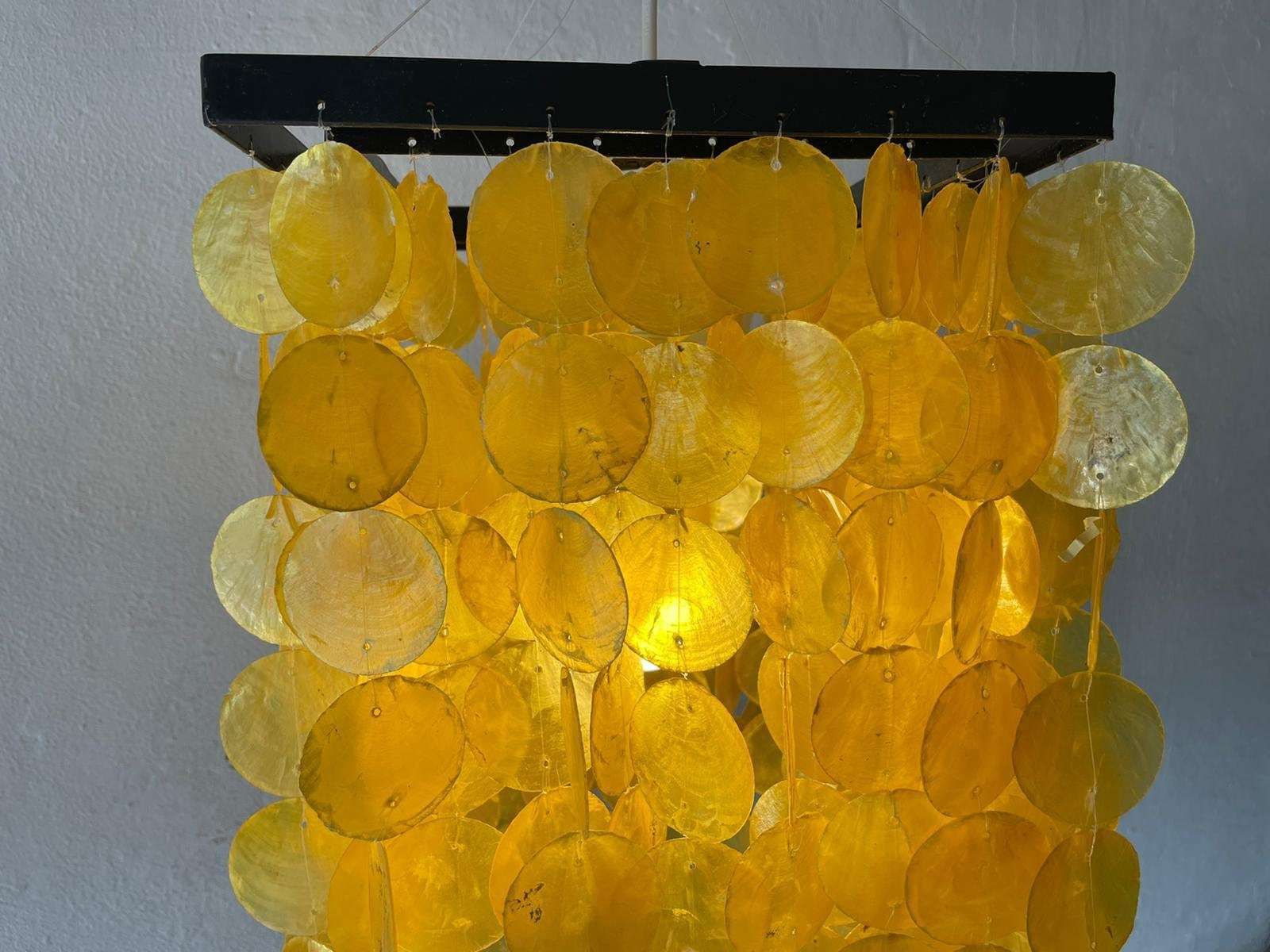 Yellow Seashell Plates Chandelier In Style Of Verner Panton, 1960s, Germany photo buy