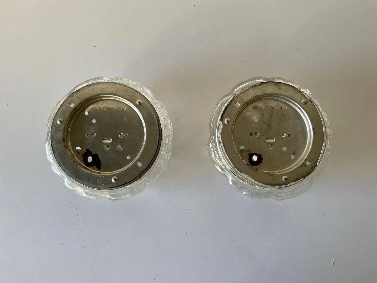photo furniture Glass In Rare Shape Pair Of Sconces Or Ceiling Lamps By Limburg, 1960s, Germany