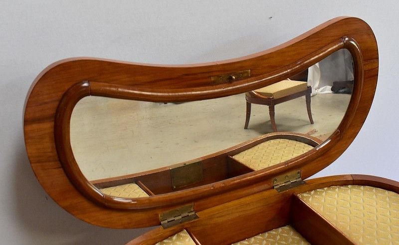 Furniture Small Kidney Dressing Table And Its Cherrywood Armchair   1950s photo