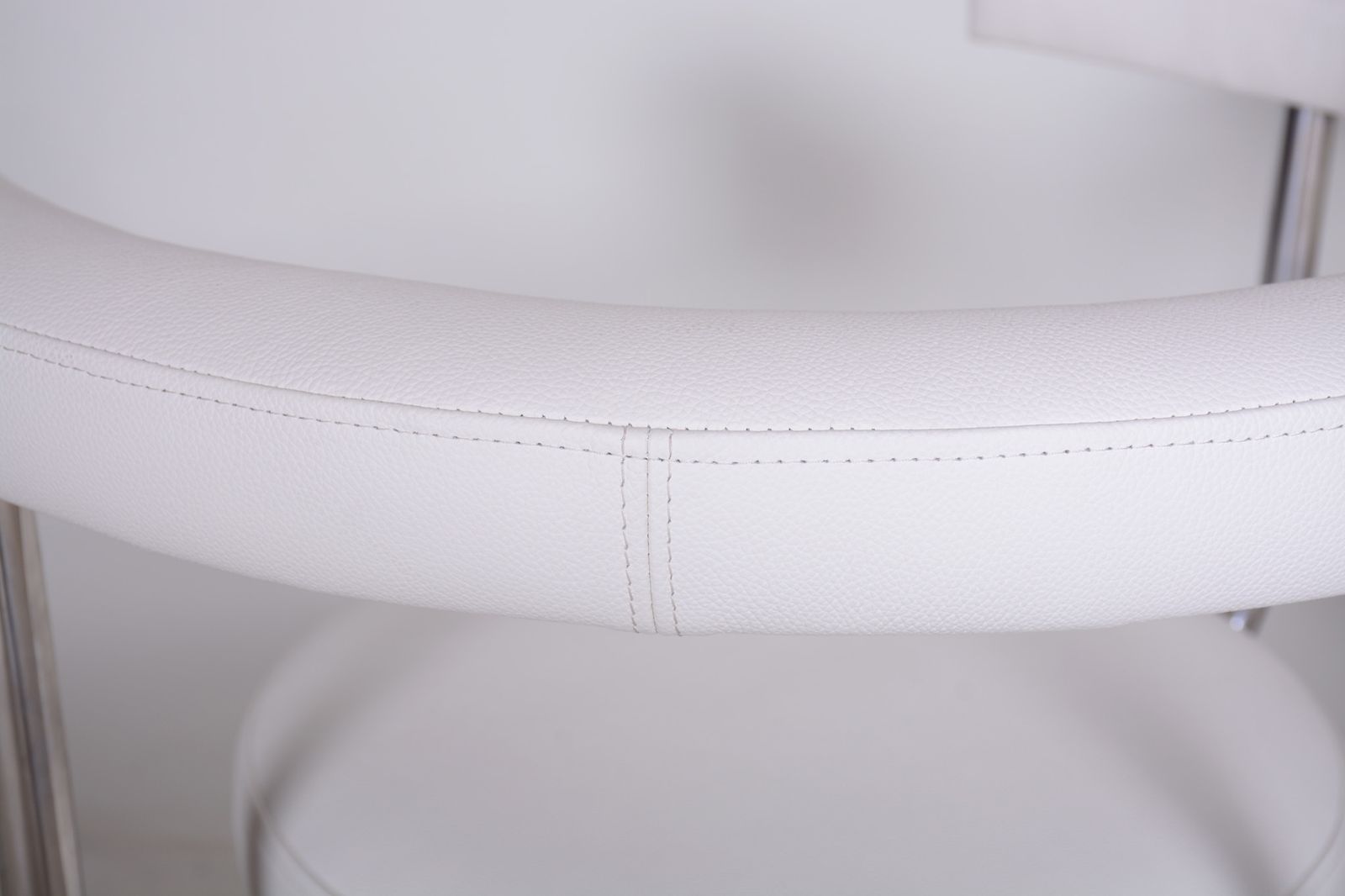 Pair Of White Leather Swivel Chairs Made In Czechia, 1940s. Fully Restored. photo furniture
