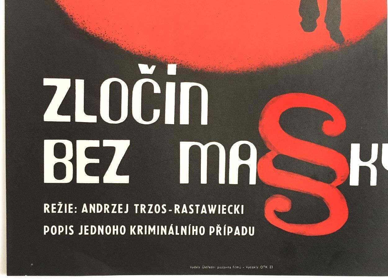 Original Film Poster, Criminal Records, Petr Vápeník, 1975, Genuine Czech Vintage Print photo for sale