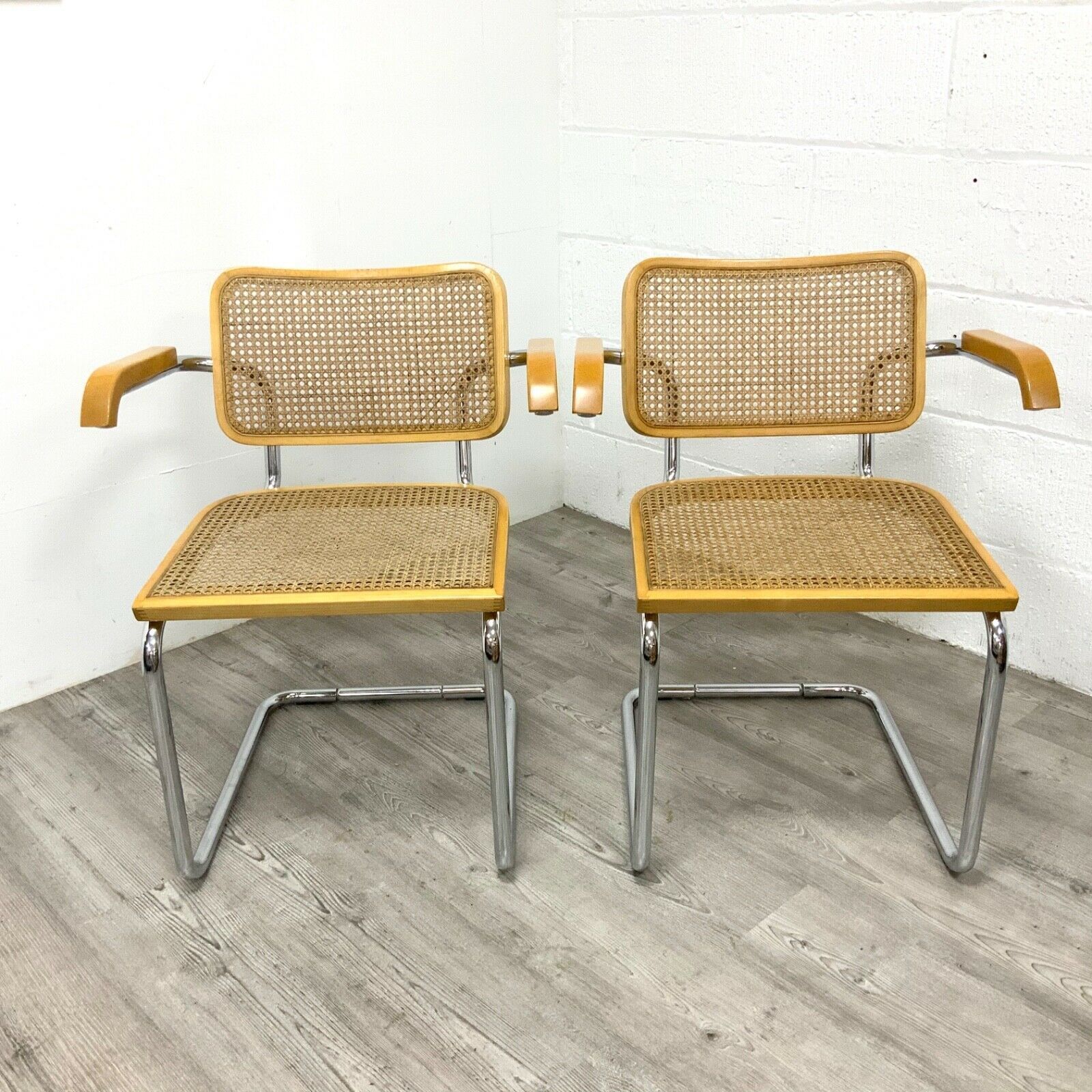 Set Of 6 Vintage Mid Century Marcel Breuer Italian Made Cesca Chairs By Habitat photo for sale