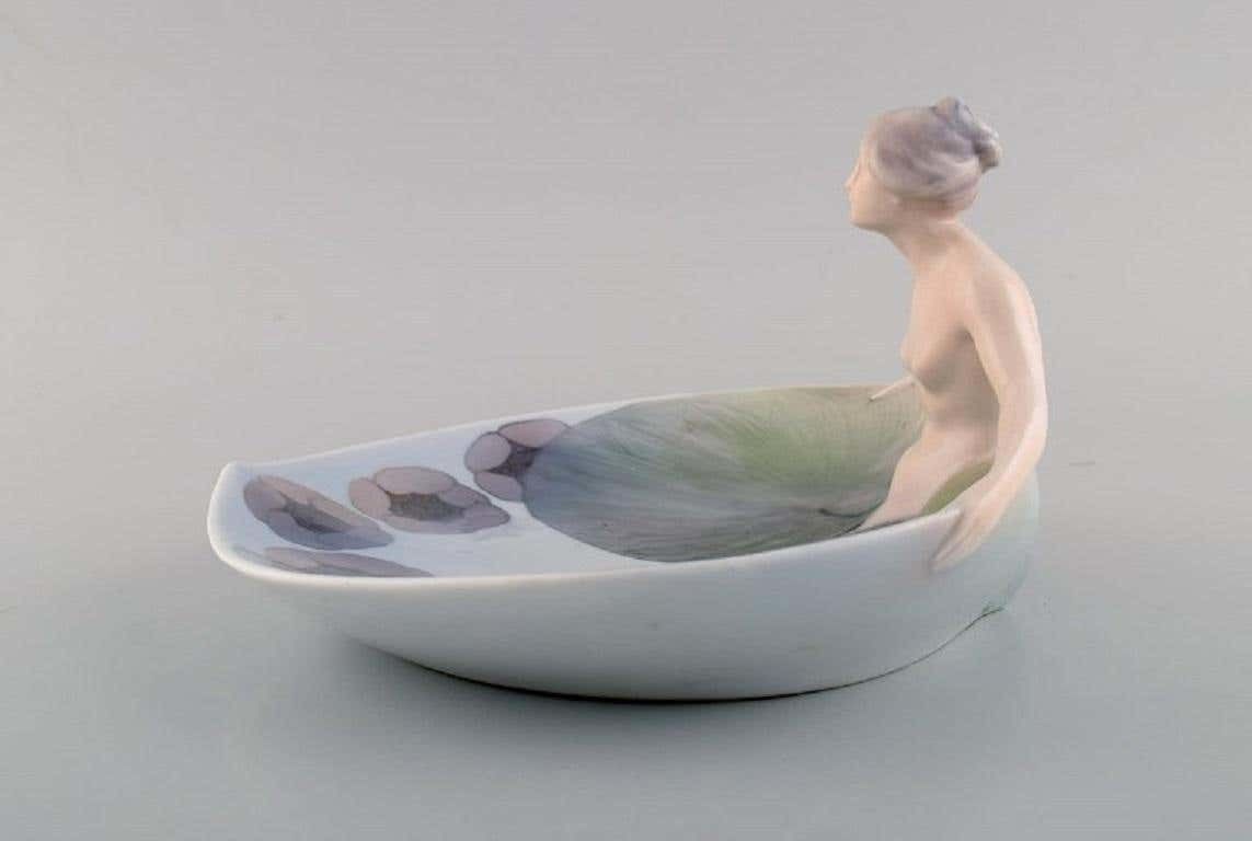Early And Rare Royal Copenhagen Art Nouveau Dish With Nude Female Figure photo furniture