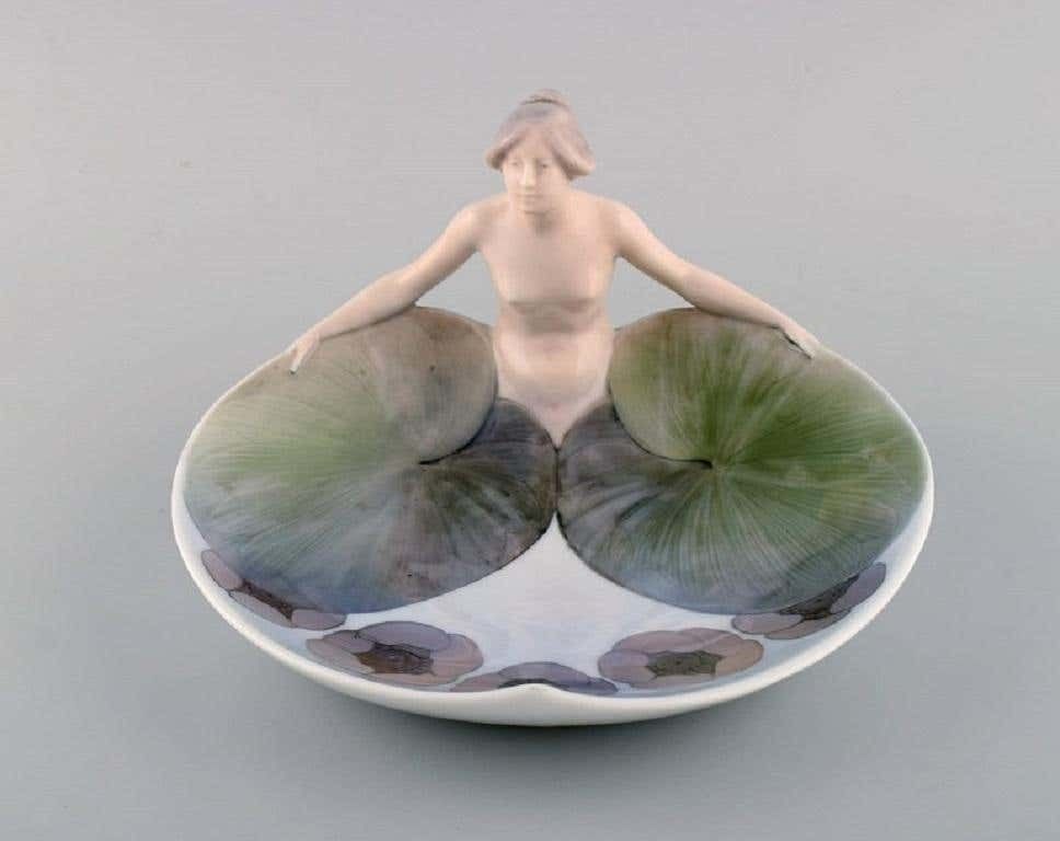 Early And Rare Royal Copenhagen Art Nouveau Dish With Nude Female Figure photo 1364.0