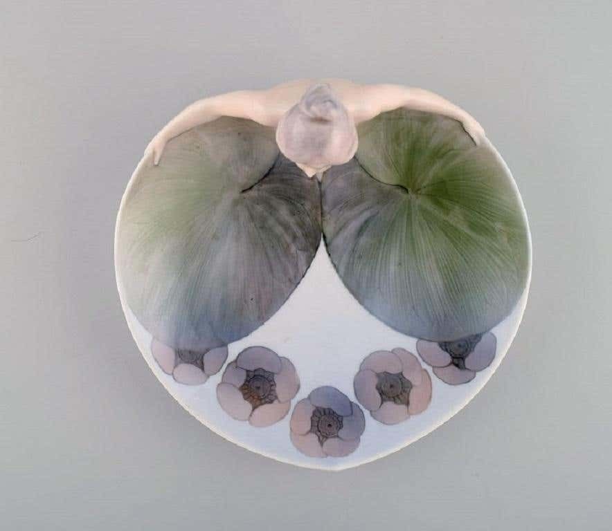 Early And Rare Royal Copenhagen Art Nouveau Dish With Nude Female Figure photo vinterior