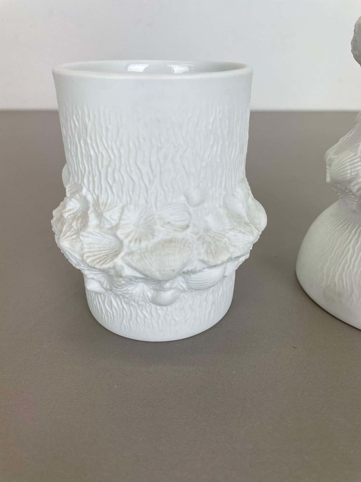 Set Of 3 Original Op Art Biscuit Porcelain Vases By Ak Kaiser, Germany, 1970s photo vinterior