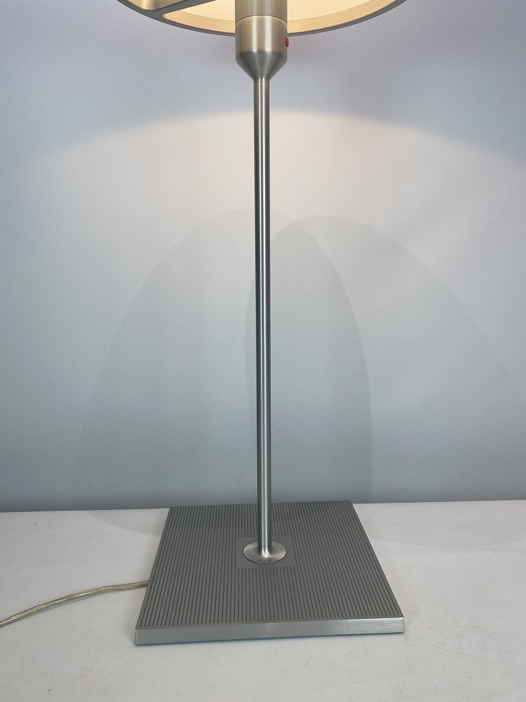 Italian Table Lamp With Frame Of Metal And Shade Of White Glass photo buy