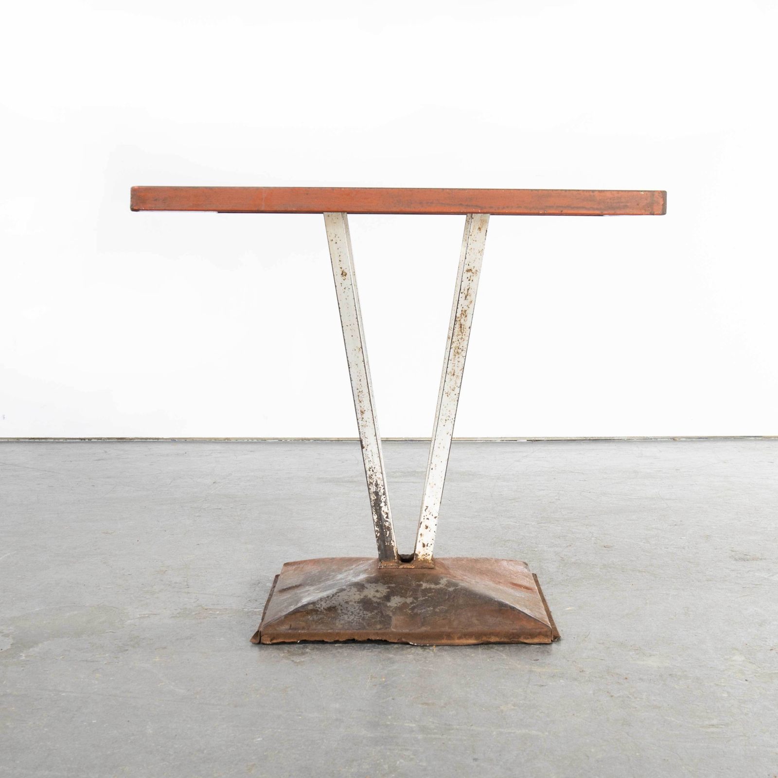 1950’s Original French Tolix Outdoor Dining Table – Four Column Base (1116.2) photo vinterior
