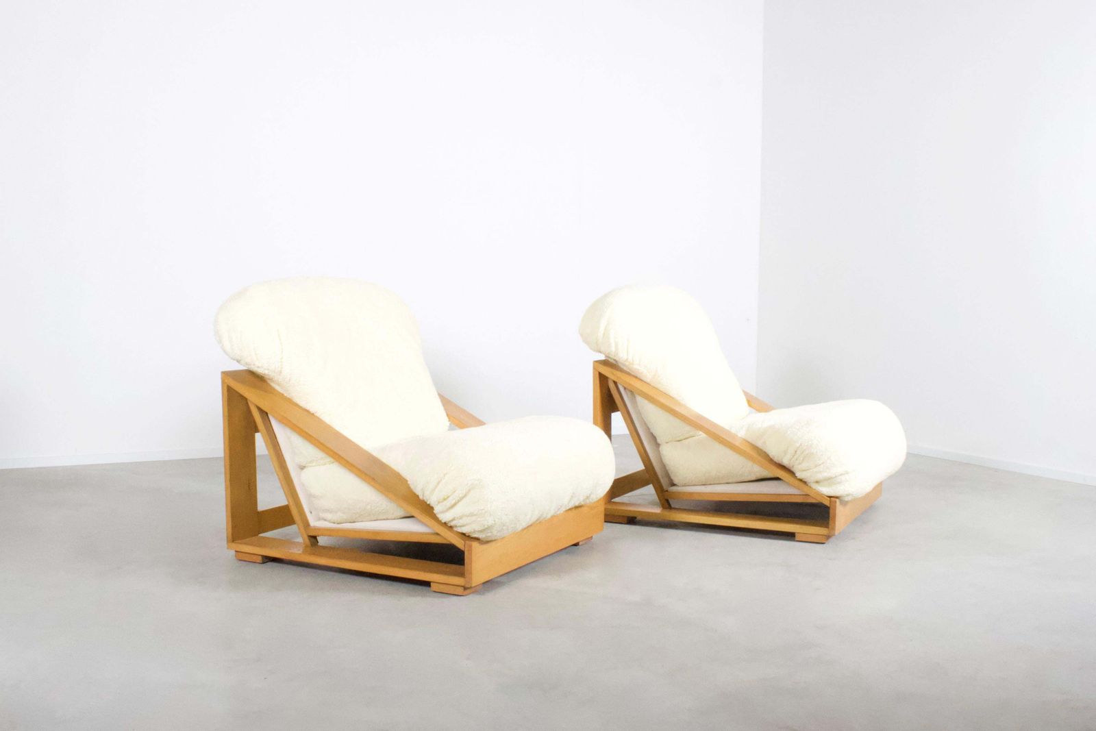 Pine And Teddy Lounge Chairs By Renato Toso And Roberto Pamio For Stilwood, 1970 photo for sale
