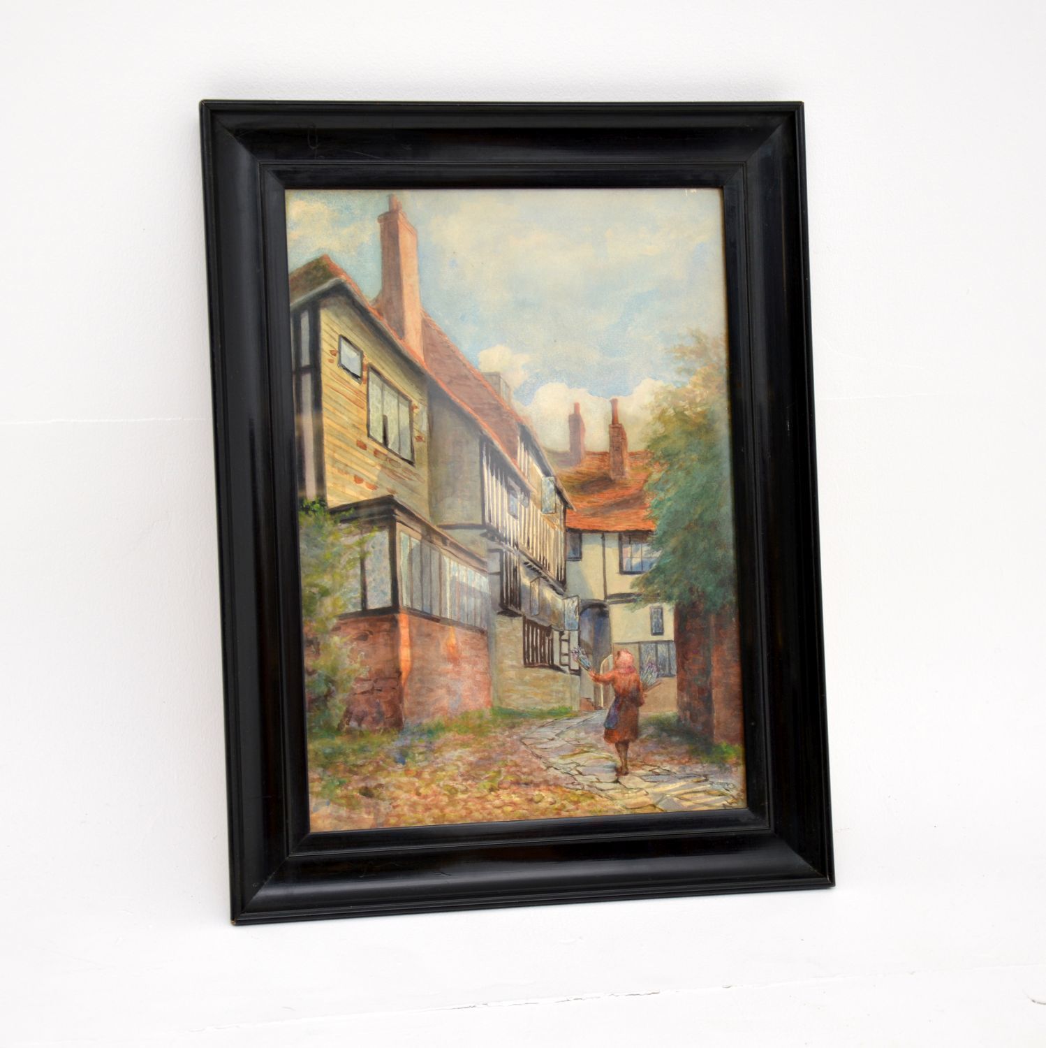 Antique Watercolour Painting Of The Mermaid Inn, Rye By Annie L. Lee photo furniture