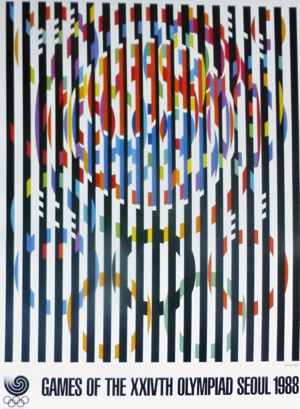 1988 Seoul Olympic Games   Yaacov Agam Original Vintage Poster
