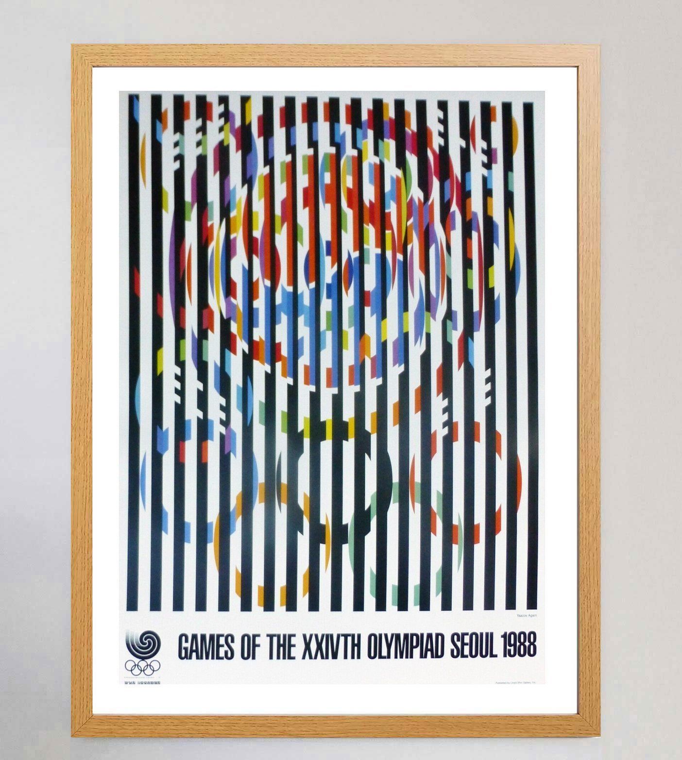 1988 Seoul Olympic Games   Yaacov Agam Original Vintage Poster photo Art