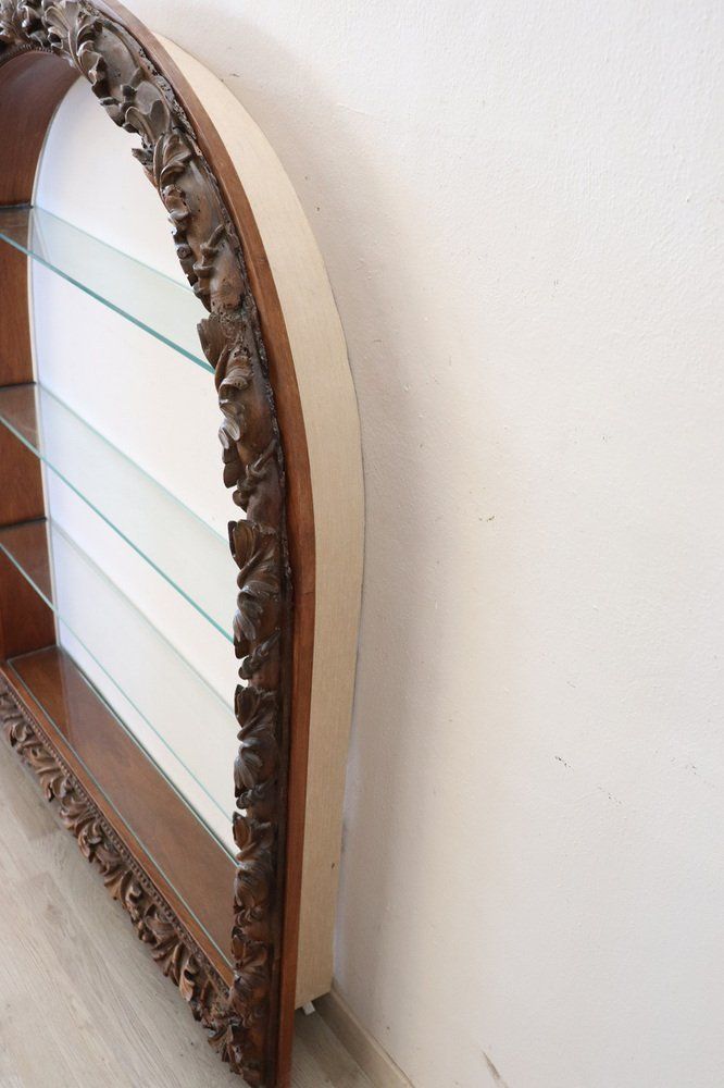 Antique Shelves With Carved Walnut Frame, 1850s photo Furniture