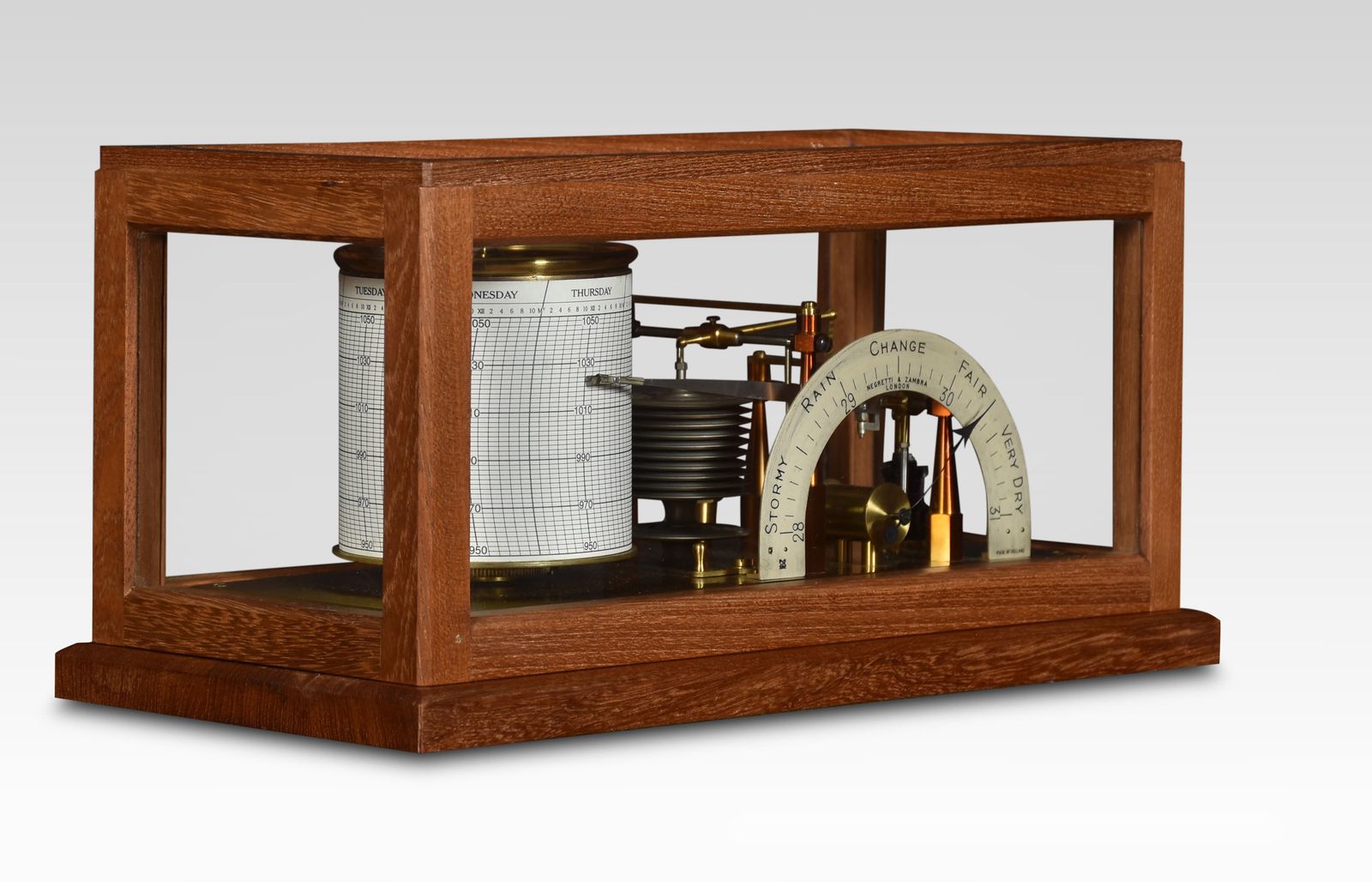 Mahogany Cased Barograph And Barometer By Negretti & Zambra