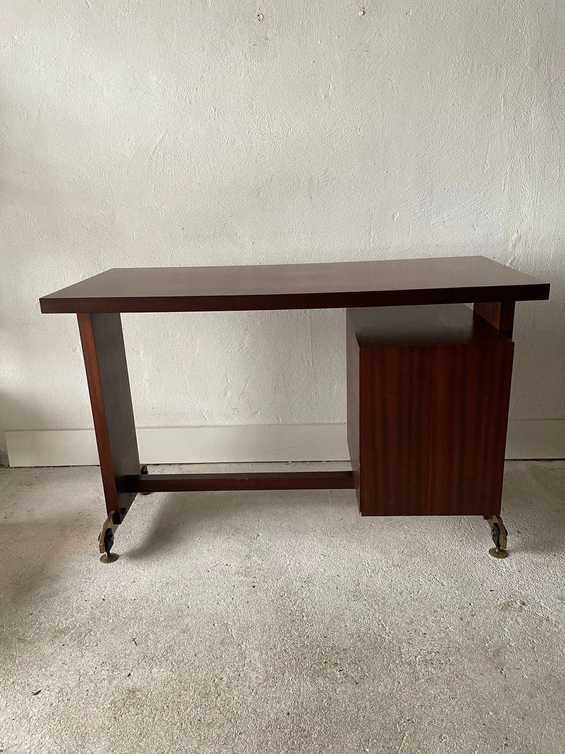 Mid Century Modern Italian Desk With 5 Drawers 1960s Italy photo 4966.2