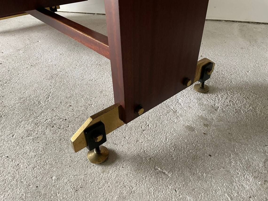 photo furniture Mid Century Modern Italian Desk With 5 Drawers 1960s Italy