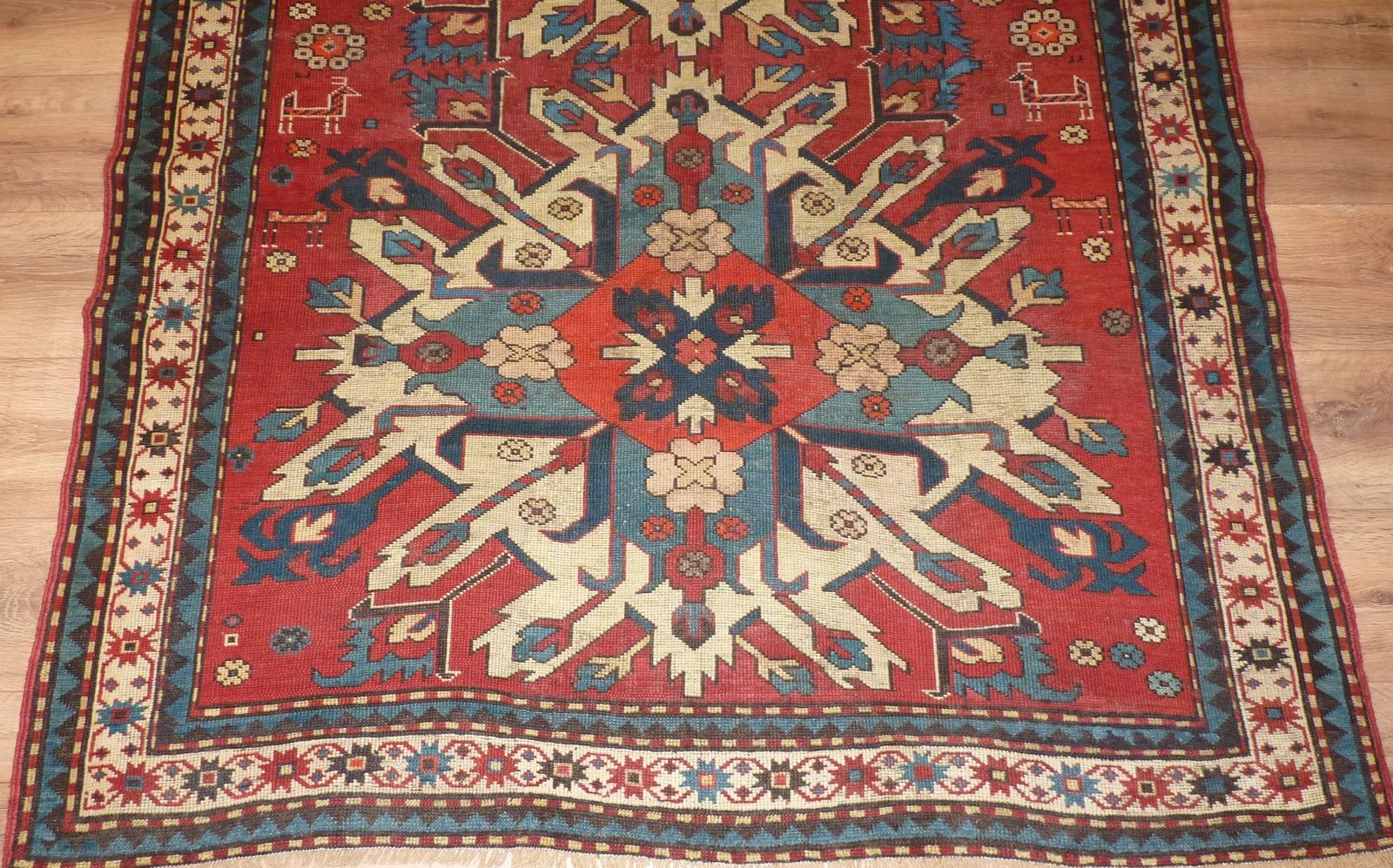 Antique Caucasian Eagle Kazak Rug 323 X 136 Cm (10'7" X 4'6") photo furniture