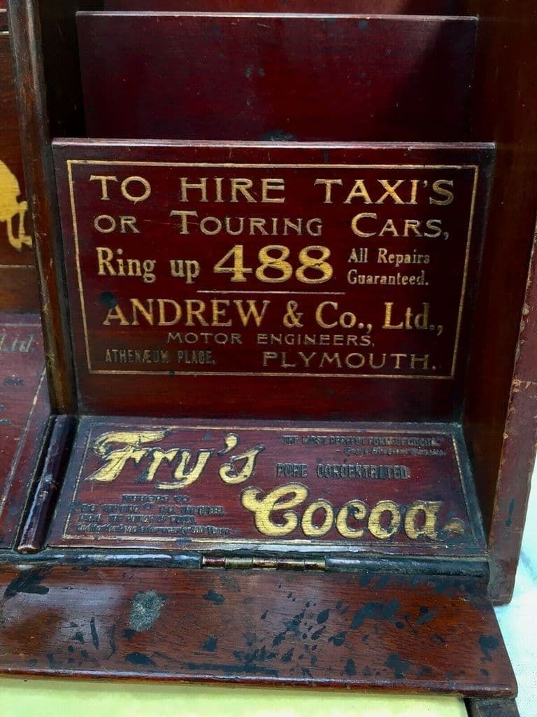 Antique Advertising   Pophams Plymouth Shop Display Sign / Stationary Cabinet photo vinterior