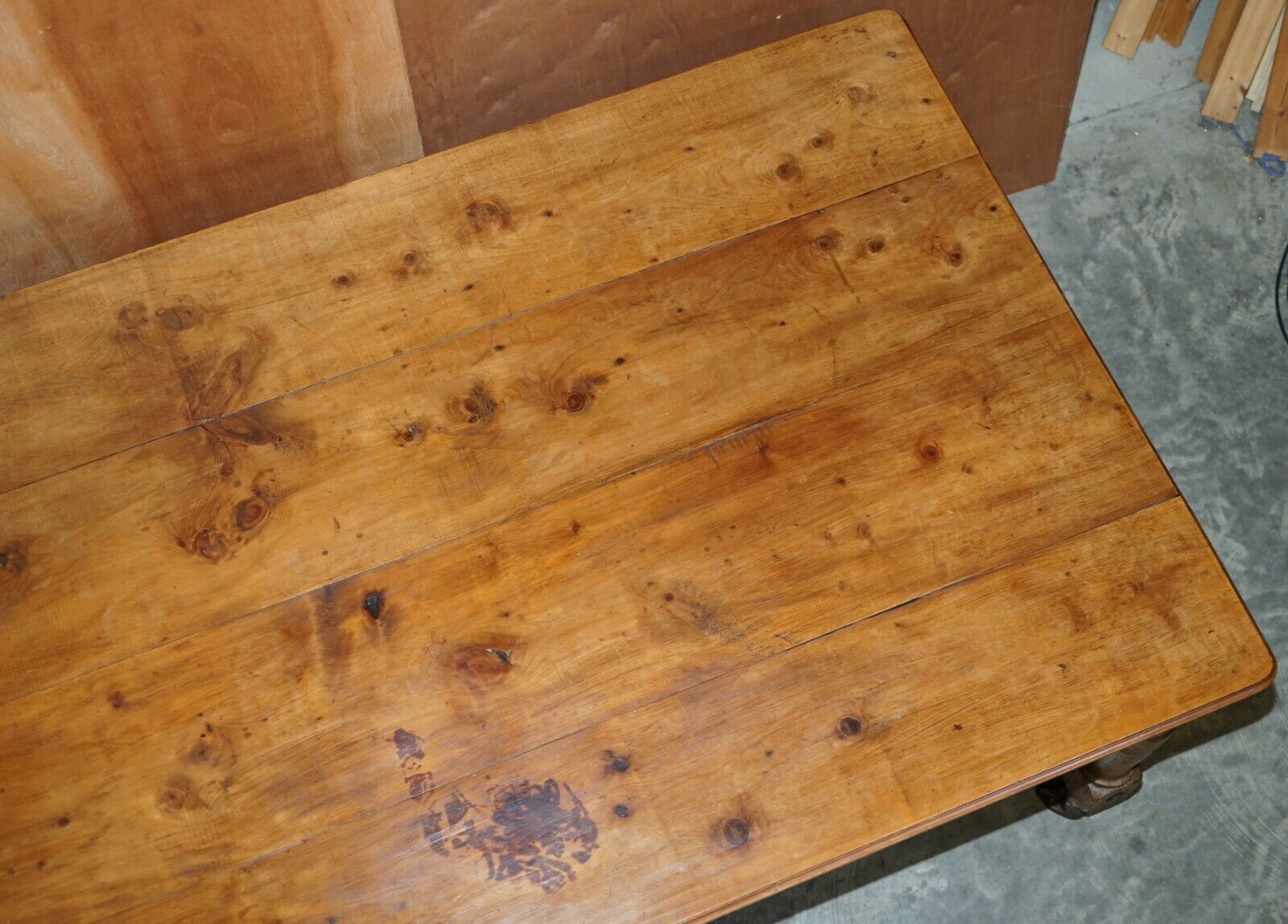 Unique Antique Victorian 1860 Ships Refectory Dining Table Phosphor Bronze Feet photo vinterior