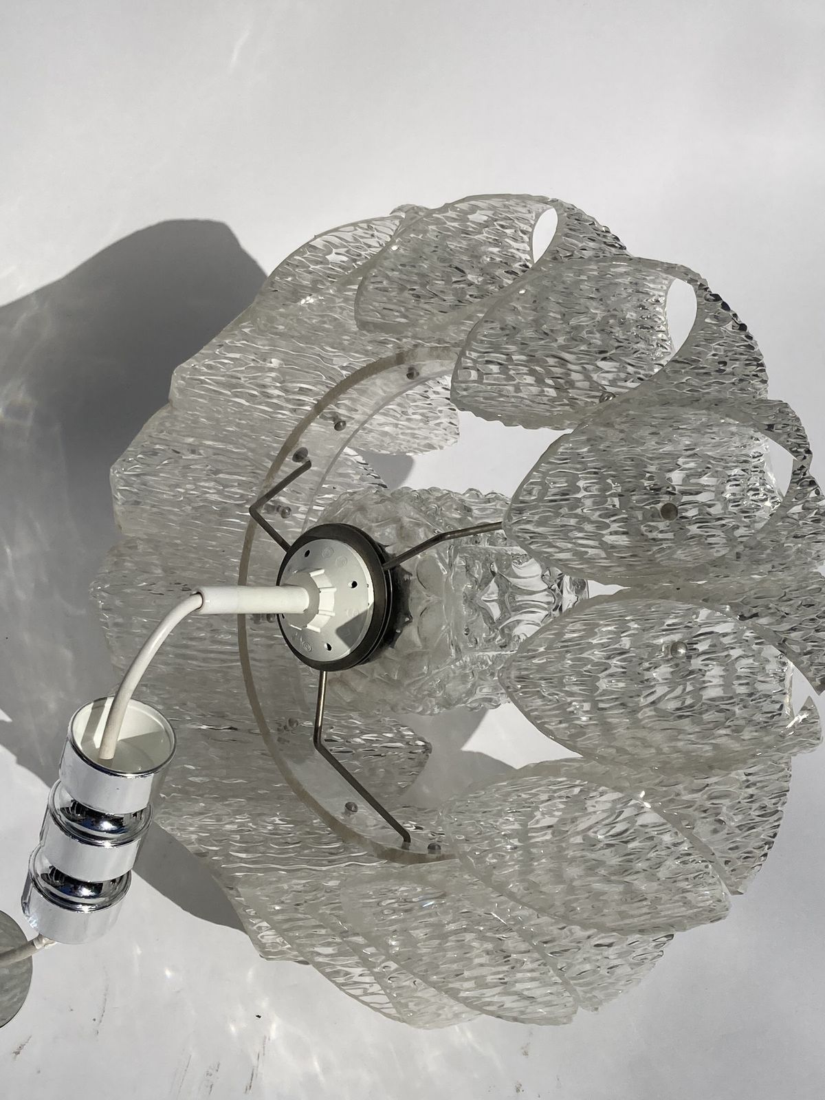 Acrylic Ice Glass Chandelier, Germany 1970s photo for sale