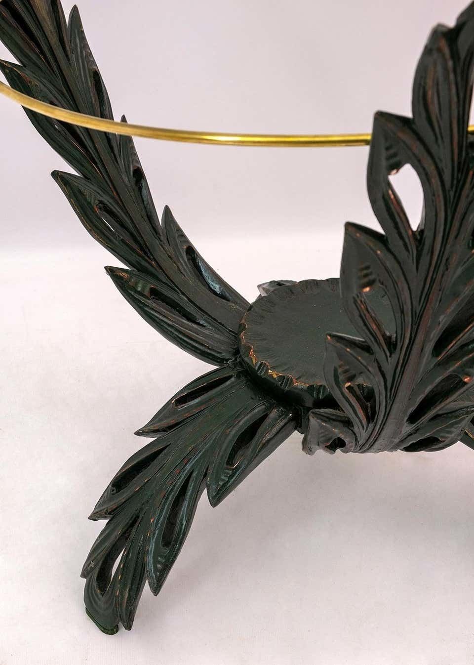 Pierluigi Colli Midcentury Italian Brass And Wood Coffee Table, 1950s photo vintage