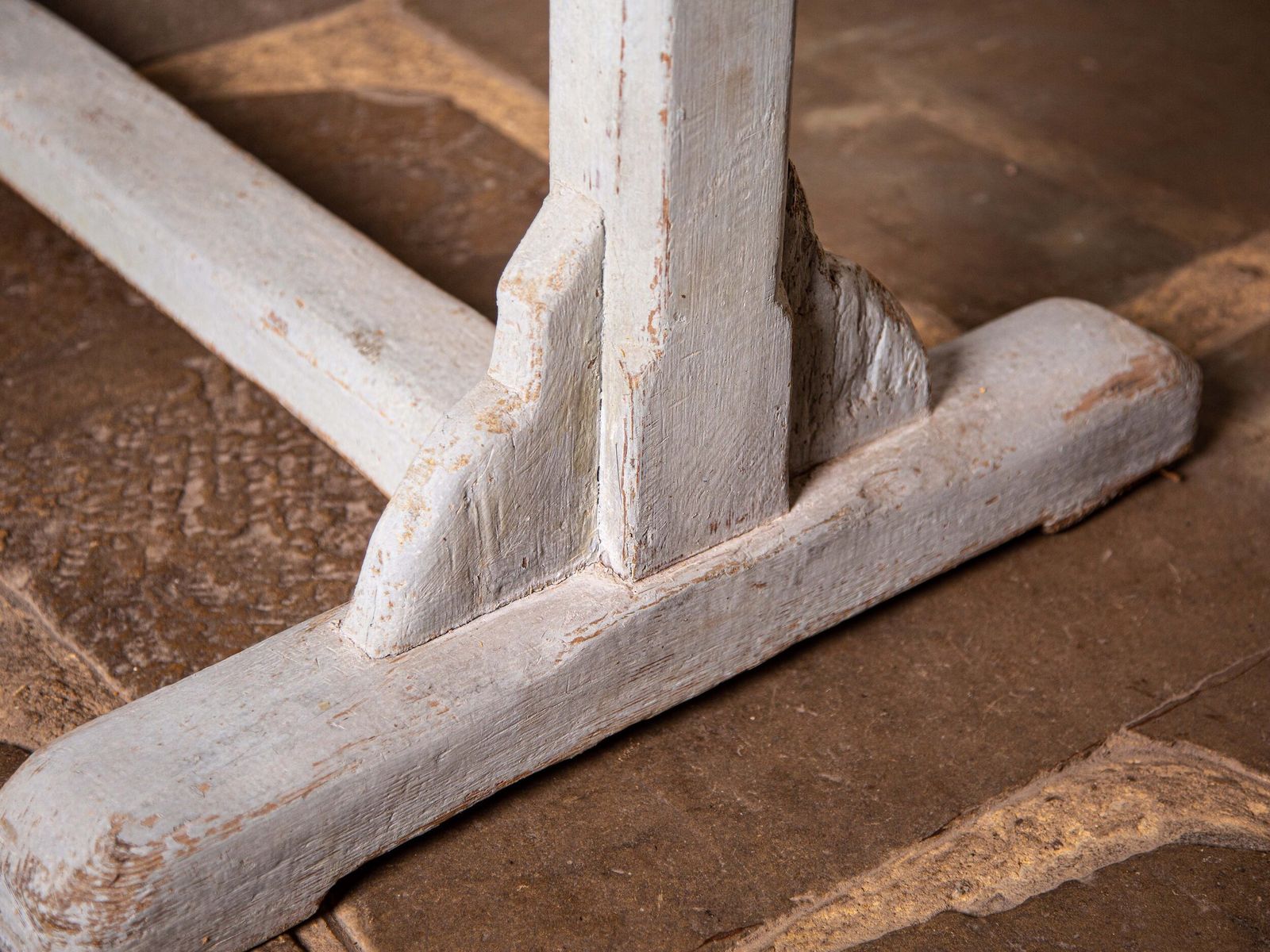 English Painted Trestle Table, 1800s photo furniture