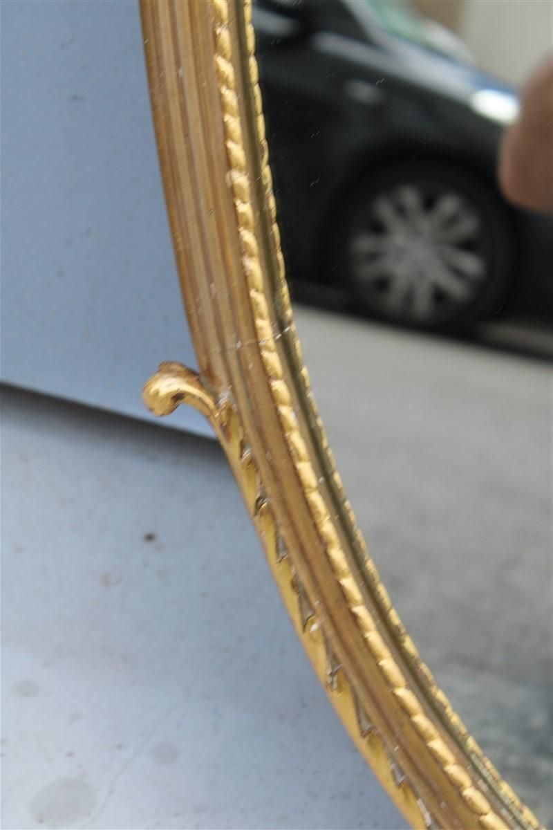 photo for sale Pair Of Rare Wall Mirrors Wood And Gold Leaf 1955 Cantù Giovanni Gariboldi Style