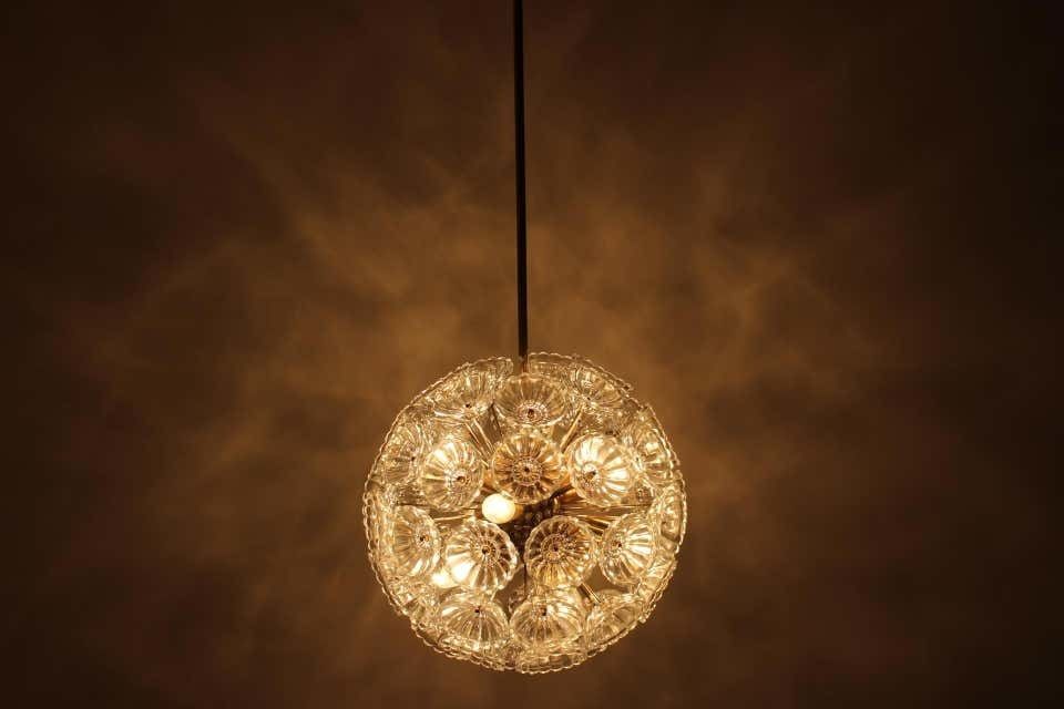 Lighting Dandelion Chandelier / Kamenický šenov, Preciosa, 1970s photo
