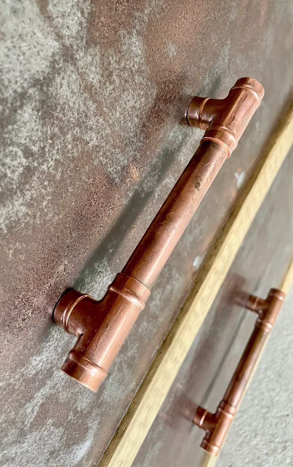 Helder Reclaimed Scaffolding Board And Patinated Steel Drawer Unit On Dark Steel Legs With Aged Copper Handles   Filing, Or Bedside, Cabinet photo vinterior