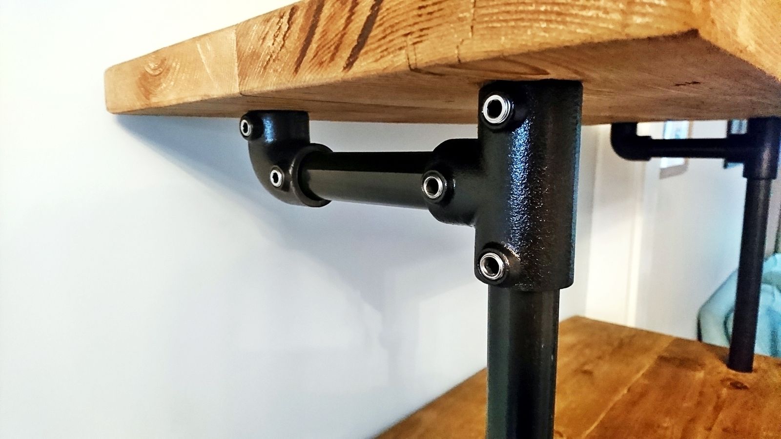 Mostra Industrial Pipework Shelving Unit, Reclaimed Wood, Steel, Vintage, Farmhouse, Country, Industrial, Handmade, Contemporary, Solid Wood photo furniture