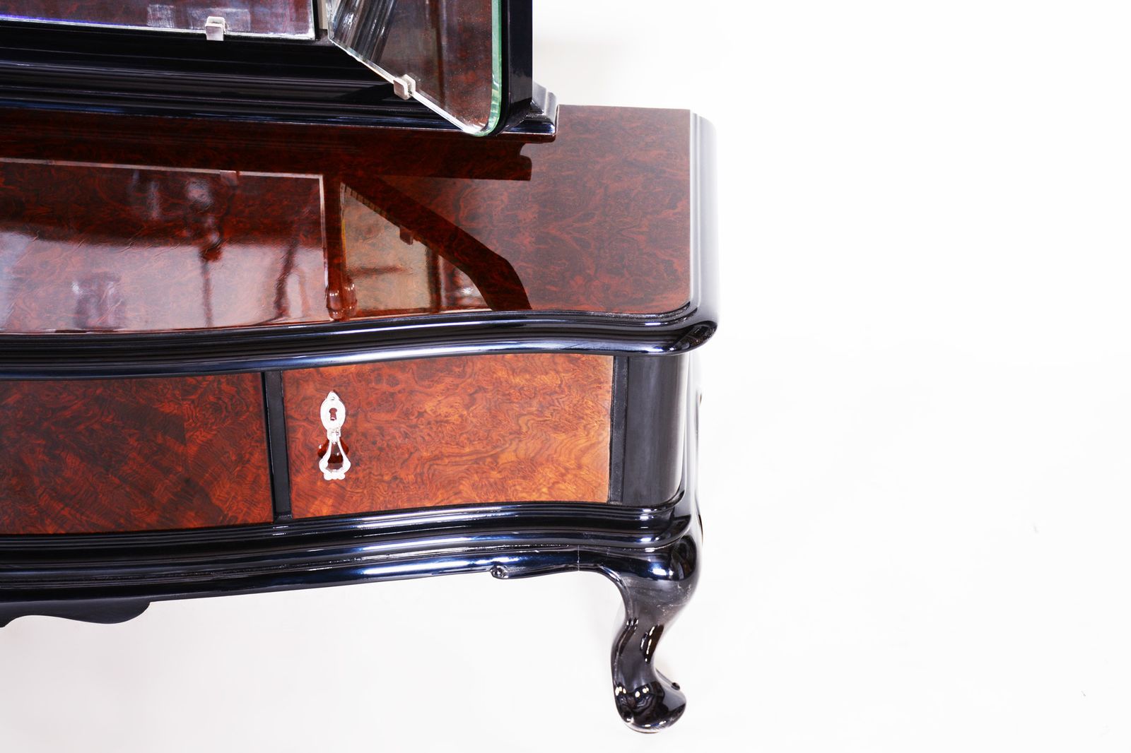 photo for sale Ebonized Walnut Toilette Made In 1920s Czechia. Art Deco. Restored To High Gloss.
