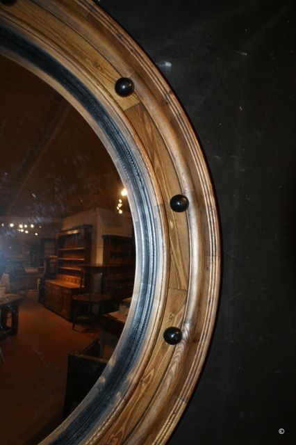 Huge Pine Convex Mirror Made From Old Wood. Can Be Painted. photo for sale