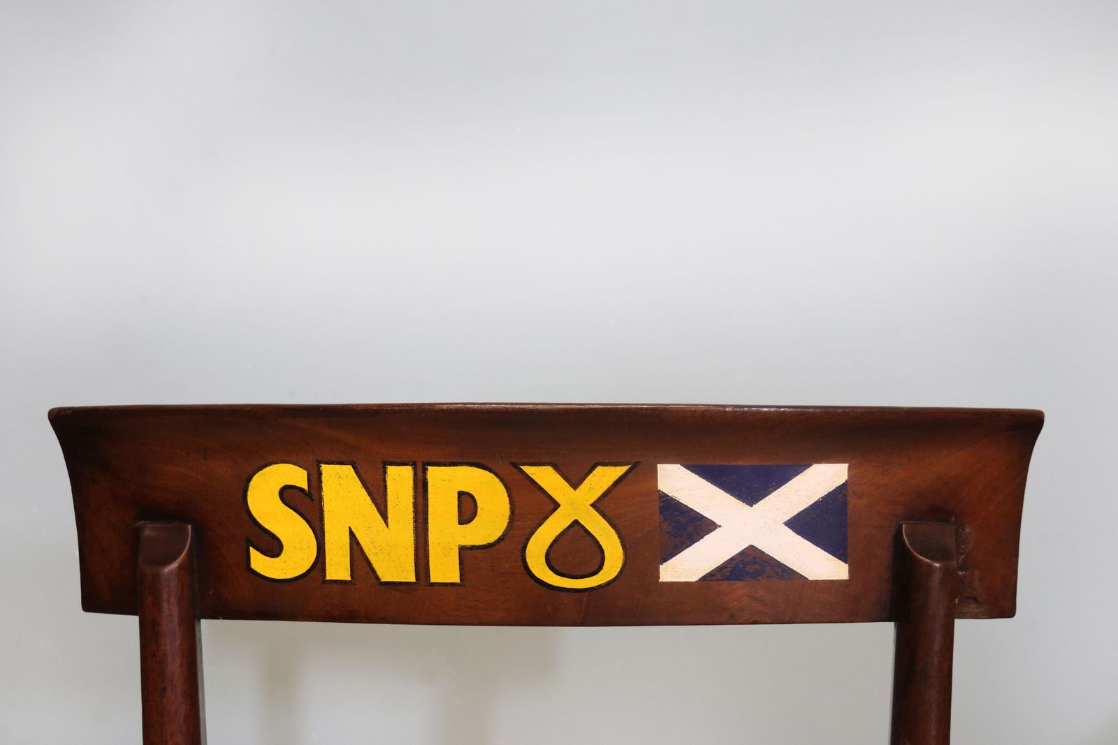 photo buy Solid 19th Century Mahogany Desk Chair And Upholstered In Saltire Fabric